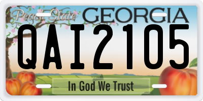 GA license plate QAI2105