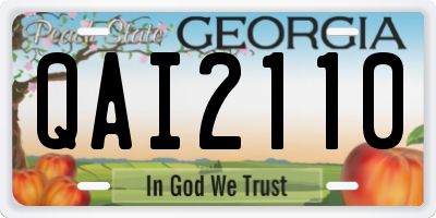 GA license plate QAI2110