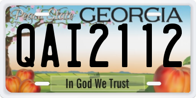 GA license plate QAI2112