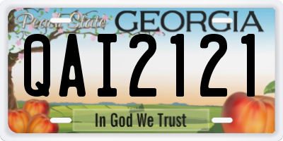 GA license plate QAI2121