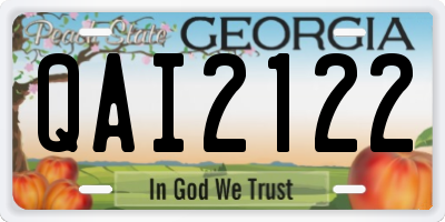 GA license plate QAI2122