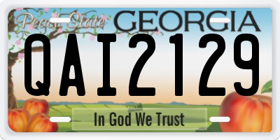 GA license plate QAI2129