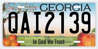 GA license plate QAI2139