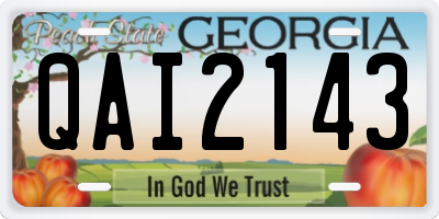 GA license plate QAI2143