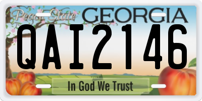GA license plate QAI2146