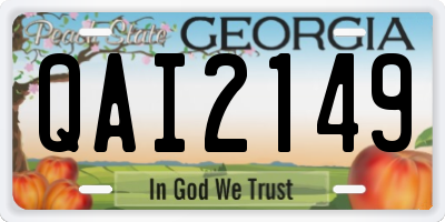 GA license plate QAI2149