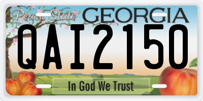 GA license plate QAI2150
