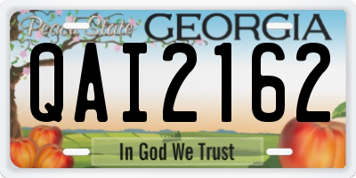 GA license plate QAI2162