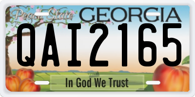 GA license plate QAI2165