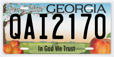 GA license plate QAI2170