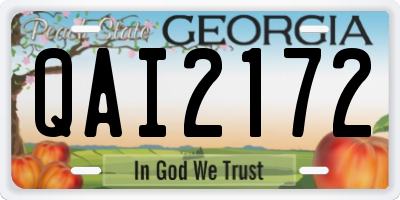 GA license plate QAI2172