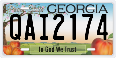 GA license plate QAI2174