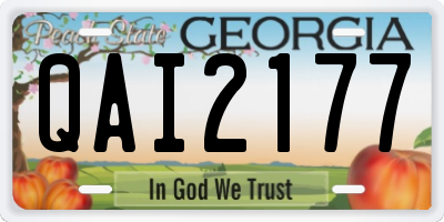 GA license plate QAI2177