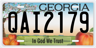 GA license plate QAI2179