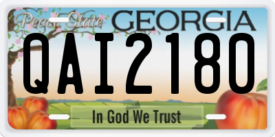 GA license plate QAI2180