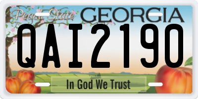 GA license plate QAI2190