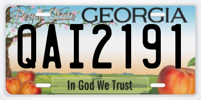 GA license plate QAI2191