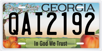 GA license plate QAI2192