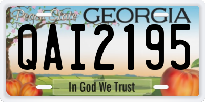 GA license plate QAI2195