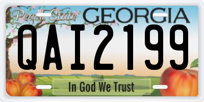 GA license plate QAI2199