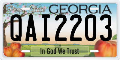GA license plate QAI2203
