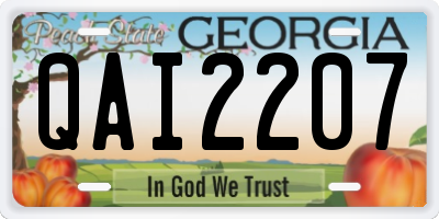 GA license plate QAI2207