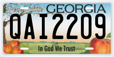 GA license plate QAI2209