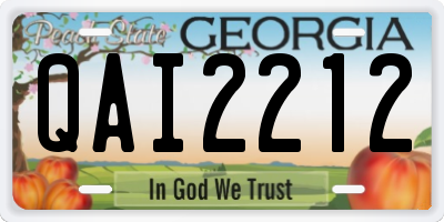 GA license plate QAI2212