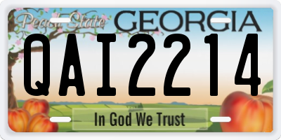 GA license plate QAI2214