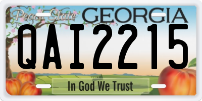 GA license plate QAI2215
