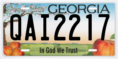 GA license plate QAI2217