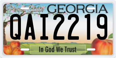 GA license plate QAI2219