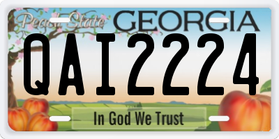 GA license plate QAI2224