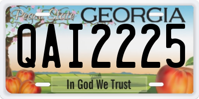 GA license plate QAI2225