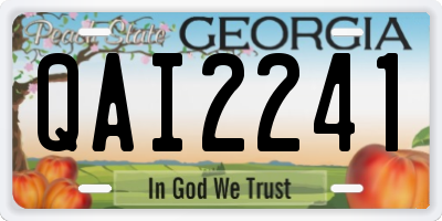 GA license plate QAI2241