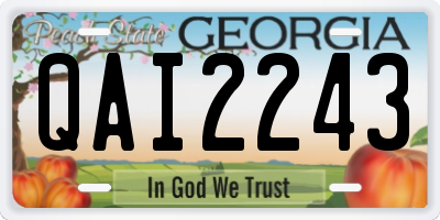 GA license plate QAI2243