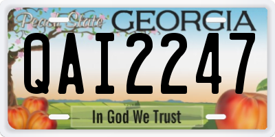 GA license plate QAI2247