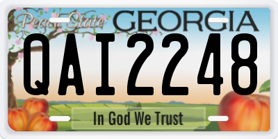 GA license plate QAI2248