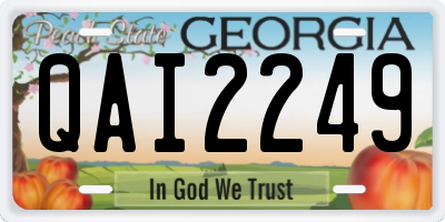 GA license plate QAI2249