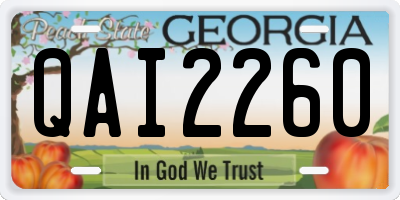 GA license plate QAI2260