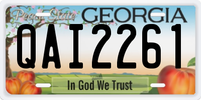 GA license plate QAI2261