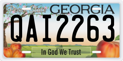 GA license plate QAI2263