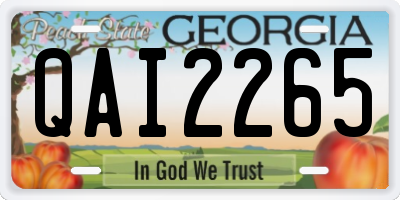 GA license plate QAI2265