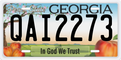 GA license plate QAI2273