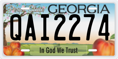 GA license plate QAI2274