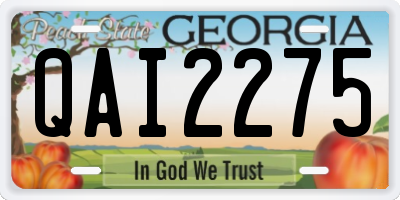 GA license plate QAI2275
