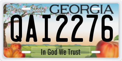 GA license plate QAI2276