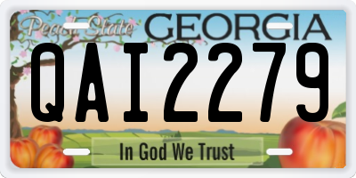 GA license plate QAI2279