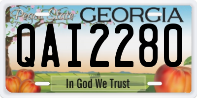 GA license plate QAI2280