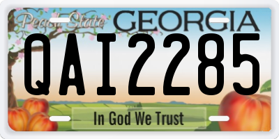 GA license plate QAI2285